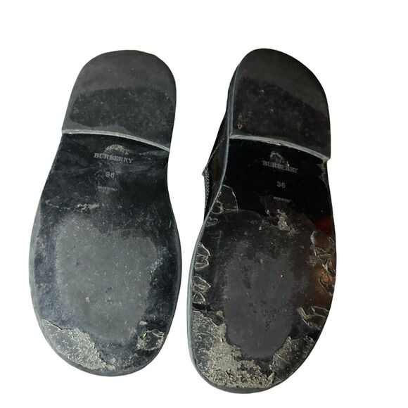 Burberry Black Patent Leather Hannie Mary Jane T-bar Flats 6 Retro Grunge Preppy - Picture 8 of 9